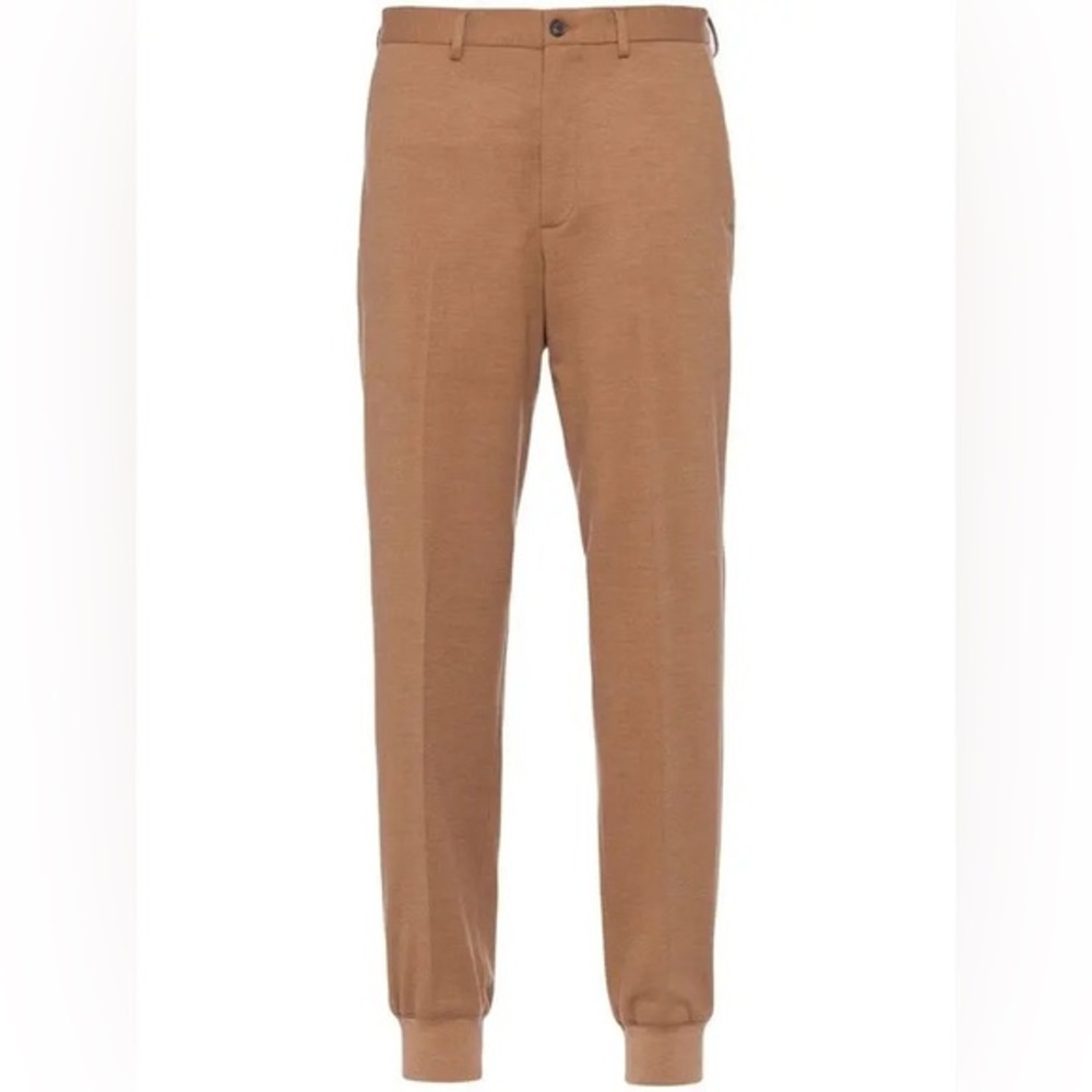 Prada Wool Track Pants Men’s Size US 38 Brown Jogger Cuffed Luxury Made Italy
